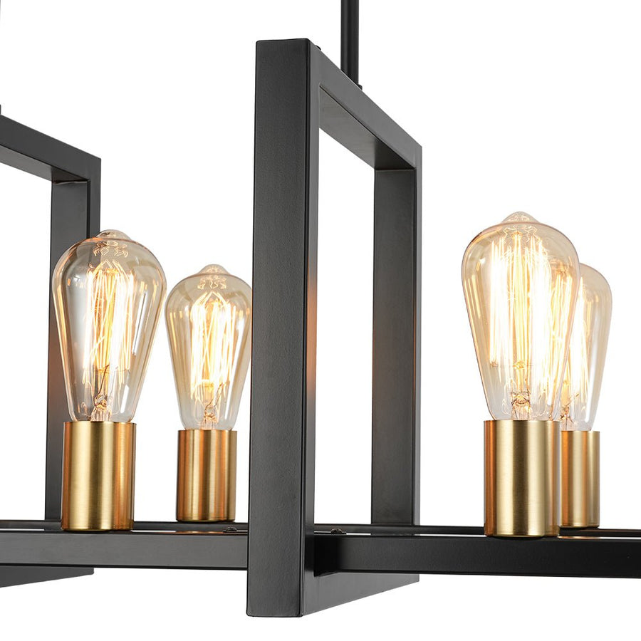 Farmhouze Light - Farmhouse 8 - Light Rectangle Island Linear Chandelier - Chandelier - 8 Bulbs - 