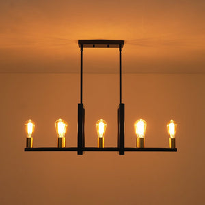 Farmhouze Light - Farmhouse 8 - Light Rectangle Island Linear Chandelier - Chandelier - 8 Bulbs - 