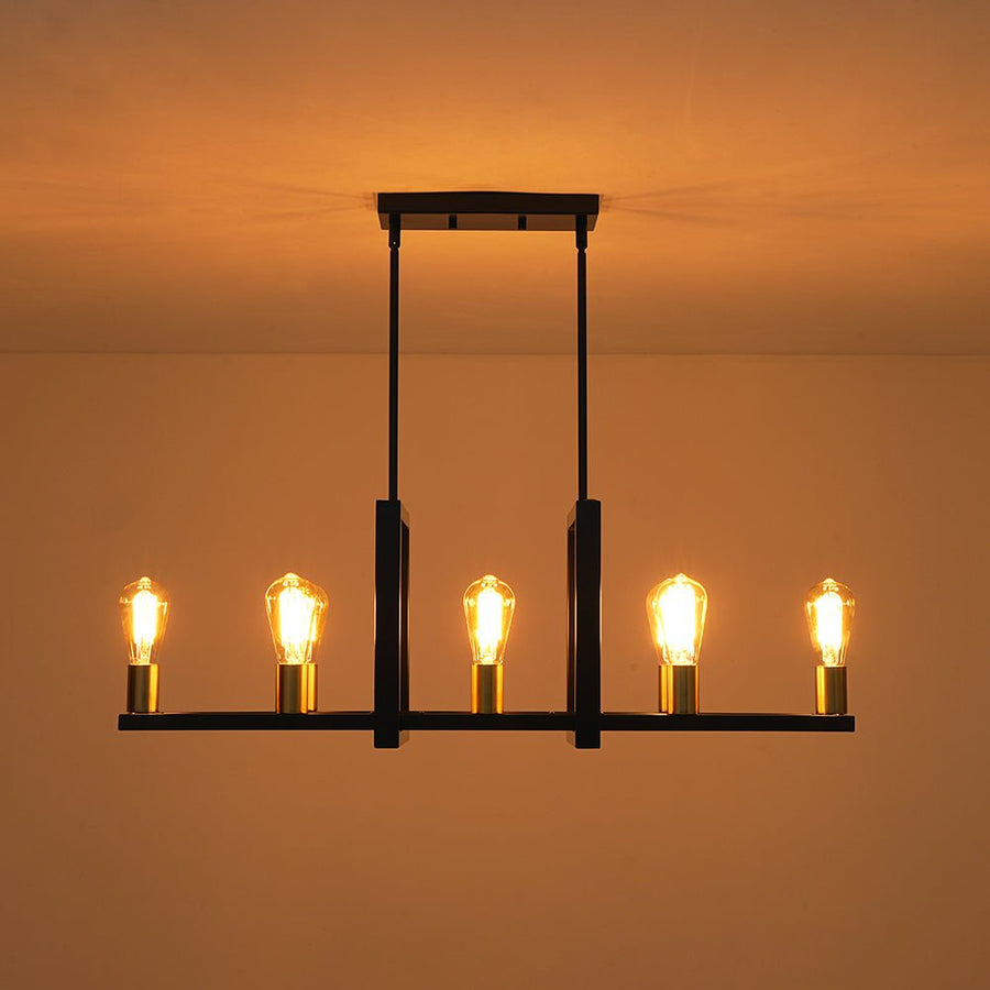 Farmhouze Light - Farmhouse 8 - Light Rectangle Island Linear Chandelier - Chandelier - 8 Bulbs - 