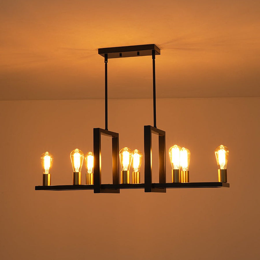 Farmhouze Light - Farmhouse 8 - Light Rectangle Island Linear Chandelier - Chandelier - 8 Bulbs - 