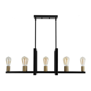 Farmhouze Light - Farmhouse 8 - Light Rectangle Island Linear Chandelier - Chandelier - 8 Bulbs - 