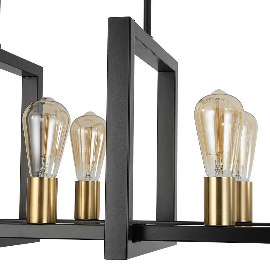 Farmhouze Light - Farmhouse 8 - Light Rectangle Island Linear Chandelier - Chandelier - 8 Bulbs - 