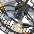 Load image into Gallery viewer, Farmhouze Light-Farmhouse Black Round Crystal Lantern Light Ceiling Fan-Ceiling Light-18 in-
