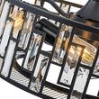 Load image into Gallery viewer, Farmhouze Light-Farmhouse Black Round Crystal Lantern Light Ceiling Fan-Ceiling Light-18 in-

