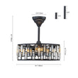 Load image into Gallery viewer, Farmhouze Light-Farmhouse Black Round Crystal Lantern Light Ceiling Fan-Ceiling Light-18 in-
