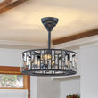 Load image into Gallery viewer, Farmhouze Light-Farmhouse Black Round Crystal Lantern Light Ceiling Fan-Ceiling Light-18 in-
