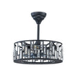 Load image into Gallery viewer, Farmhouze Light-Farmhouse Black Round Crystal Lantern Light Ceiling Fan-Ceiling Light-18 in-
