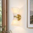 Load image into Gallery viewer, Farmhouze Light-Farmhouse Brass 2-Light Woven Ivory String Conical Wall Lamp-Wall Sconce-1 Pack-
