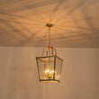 Load image into Gallery viewer, Farmhouze Light - Farmhouse Brass Candle Glass Geometric Cage Pendant - Chandelier - Brass - 
