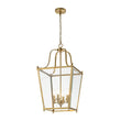 Load image into Gallery viewer, Farmhouze Light - Farmhouse Brass Candle Glass Geometric Cage Pendant - Chandelier - Brass - 
