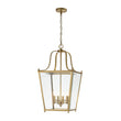 Load image into Gallery viewer, Farmhouze Light - Farmhouse Brass Candle Glass Geometric Cage Pendant - Chandelier - Brass - 
