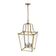 Load image into Gallery viewer, Farmhouze Light - Farmhouse Brass Candle Glass Geometric Cage Pendant - Chandelier - Brass - 
