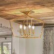 Load image into Gallery viewer, Farmhouze Light - Farmhouse Brass Candle Style Square Cage Ceiling Light - Ceiling Light - Brass - 
