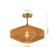 Load image into Gallery viewer, Farmhouze Light-Farmhouse Coastal Woven Rope Round Cage Semi Flush Mount-Ceiling Light-Ivory String-
