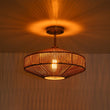 Load image into Gallery viewer, Farmhouze Light-Farmhouse Coastal Woven Rope Round Cage Semi Flush Mount-Ceiling Light-Ivory String-
