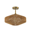 Load image into Gallery viewer, Farmhouze Light-Farmhouse Coastal Woven Rope Round Cage Semi Flush Mount-Ceiling Light-Ivory String-
