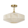 Load image into Gallery viewer, Farmhouze Light-Farmhouse Coastal Woven Rope Round Cage Semi Flush Mount-Ceiling Light-Ivory String-
