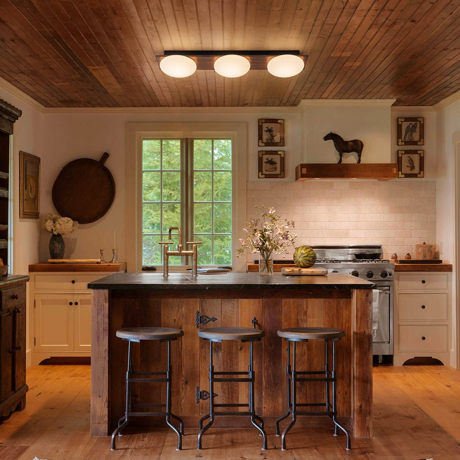 Farmhouze Light - Farmhouse Dimmable LED Linear Flush Mount Ceiling Light - Chandelier - 3 - Light - 