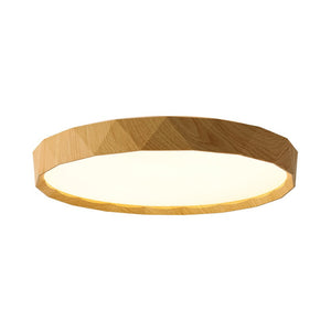 Farmhouze Light - Farmhouse Dimmable LED Round Faux Wood Ceiling Light - Ceiling Light - Natural Wood Pattern - 