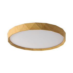 Farmhouze Light - Farmhouse Dimmable LED Round Faux Wood Ceiling Light - Ceiling Light - Natural Wood Pattern - 