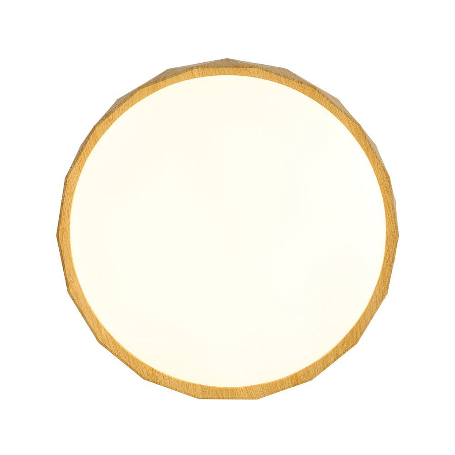Farmhouze Light - Farmhouse Dimmable LED Round Faux Wood Ceiling Light - Ceiling Light - Walnut Pattern - 