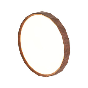 Farmhouze Light - Farmhouse Dimmable LED Round Faux Wood Ceiling Light - Ceiling Light - Walnut Pattern - 