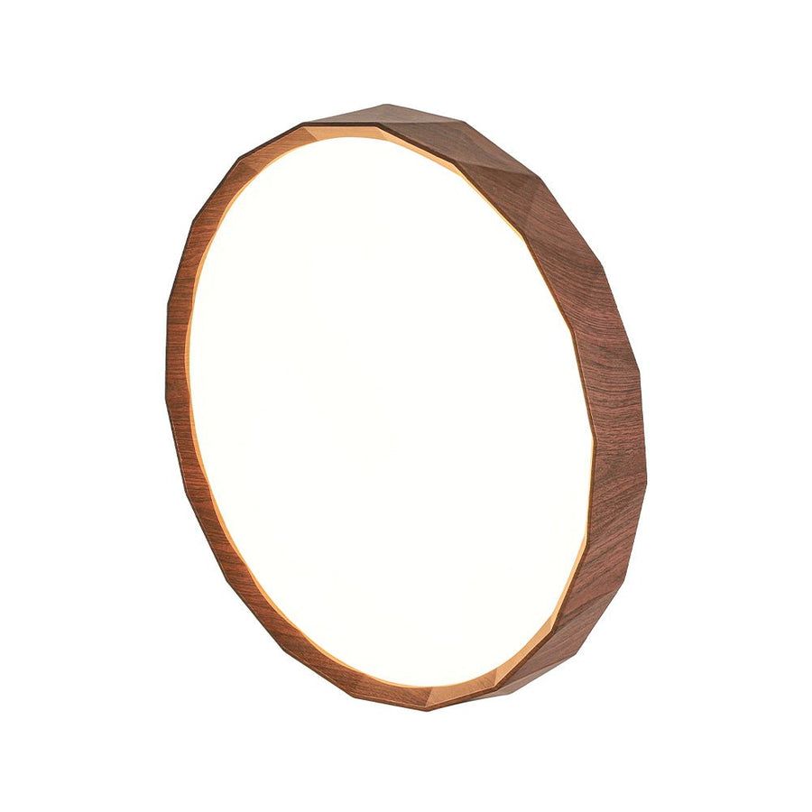 Farmhouze Light - Farmhouse Dimmable LED Round Faux Wood Ceiling Light - Ceiling Light - Walnut Pattern - 