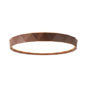 Farmhouze Light - Farmhouse Dimmable LED Round Faux Wood Ceiling Light - Ceiling Light - Walnut Pattern - 