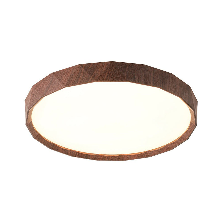 Farmhouze Light - Farmhouse Dimmable LED Round Faux Wood Ceiling Light - Ceiling Light - Walnut Pattern - 