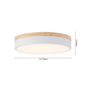Farmhouze Light - Farmhouse Dimmable Wooden Round Flush Mount Ceiling Light - Ceiling Light - Black - 11 in - 