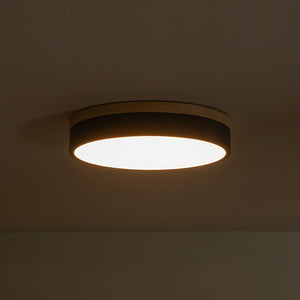 Farmhouze Light - Farmhouse Dimmable Wooden Round Flush Mount Ceiling Light - Ceiling Light - Black - 11 in - 