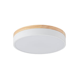 Farmhouze Light - Farmhouse Dimmable Wooden Round Flush Mount Ceiling Light - Ceiling Light - Black - 11 in - 
