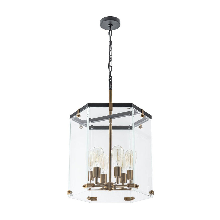 Farmhouze Light - Farmhouse Manor 6 - Light Clear Glass Cage Chandelier - Chandelier - 6 - Light - 