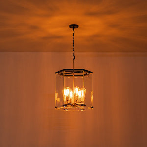 Farmhouze Light - Farmhouse Manor 6 - Light Clear Glass Cage Chandelier - Chandelier - 6 - Light - 