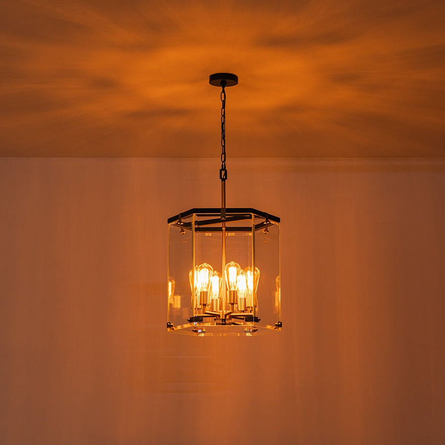 Farmhouze Light - Farmhouse Manor 6 - Light Clear Glass Cage Chandelier - Chandelier - 6 - Light - 