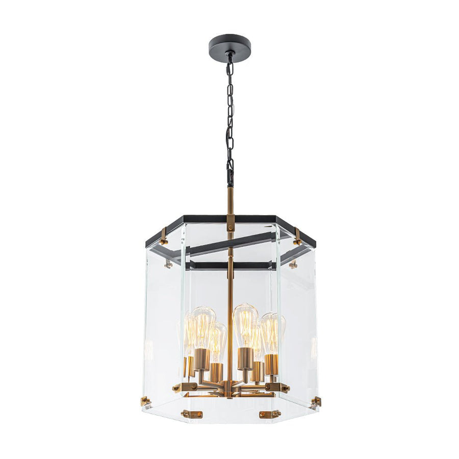 Farmhouze Light - Farmhouse Manor 6 - Light Clear Glass Cage Chandelier - Chandelier - 6 - Light - 