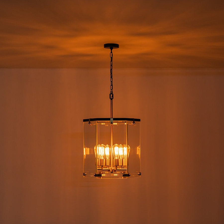 Farmhouze Light - Farmhouse Manor 6 - Light Clear Glass Cage Chandelier - Chandelier - 6 - Light - 
