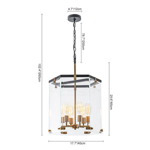 Farmhouze Light - Farmhouse Manor 6 - Light Clear Glass Cage Chandelier - Chandelier - 6 - Light - 