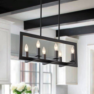 Farmhouze Light - Farmhouse Rectangle Kitchen Island Linear Chandelier - Chandelier - Metal Only - 