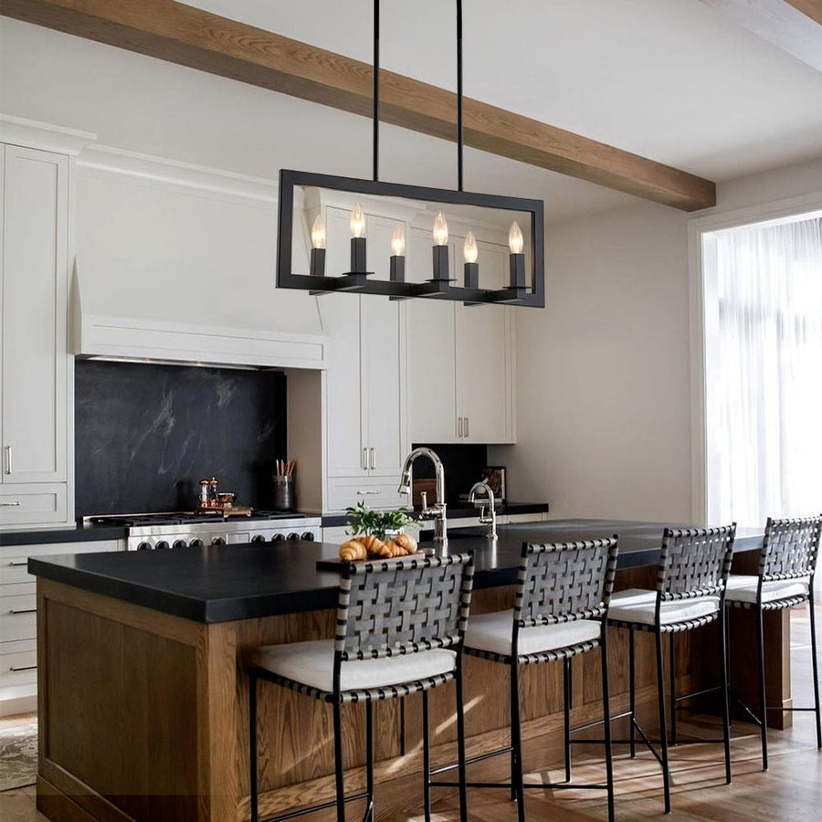 Farmhouze Light - Farmhouse Rectangle Kitchen Island Linear Chandelier - Chandelier - Metal Only - 