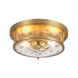 Load image into Gallery viewer, Farmhouze Light-Farmhouse Round Hammered Glass Semi Flush Mount Light-Ceiling Light-Brass-
