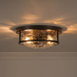 Load image into Gallery viewer, Farmhouze Light-Farmhouse Round Hammered Glass Semi Flush Mount Light-Ceiling Light-Oil-Rubbed Bronze-

