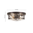Load image into Gallery viewer, Farmhouze Light-Farmhouse Round Hammered Glass Semi Flush Mount Light-Ceiling Light-Oil-Rubbed Bronze-
