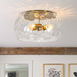 Load image into Gallery viewer, Farmhouze Light-Farmhouse Round Wide Clear Water Glass Ceiling Light-Ceiling Light-Brass-
