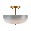 Load image into Gallery viewer, Farmhouze Light-Farmhouse Shaker Milky Blue Art Glass Dome Ceiling Light-Ceiling Light-Brass-
