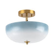 Load image into Gallery viewer, Farmhouze Light-Farmhouse Shaker Milky Blue Art Glass Dome Ceiling Light-Ceiling Light-Brass-
