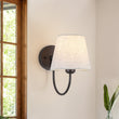 Load image into Gallery viewer, Farmhouze Light-Farmhouse Single Linen Conical Goose Arm Vanity Wall Light-Wall Sconce-1 Pack-
