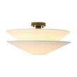 Load image into Gallery viewer, Farmhouze Light - Farmhouse Tiered Linen Flat Cone Cage Semi Flush Mount - Ceiling Light - White Linen - 
