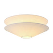Load image into Gallery viewer, Farmhouze Light - Farmhouse Tiered Linen Flat Cone Cage Semi Flush Mount - Ceiling Light - White Linen - 
