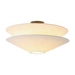 Load image into Gallery viewer, Farmhouze Light - Farmhouse Tiered Linen Flat Cone Cage Semi Flush Mount - Ceiling Light - White Linen - 
